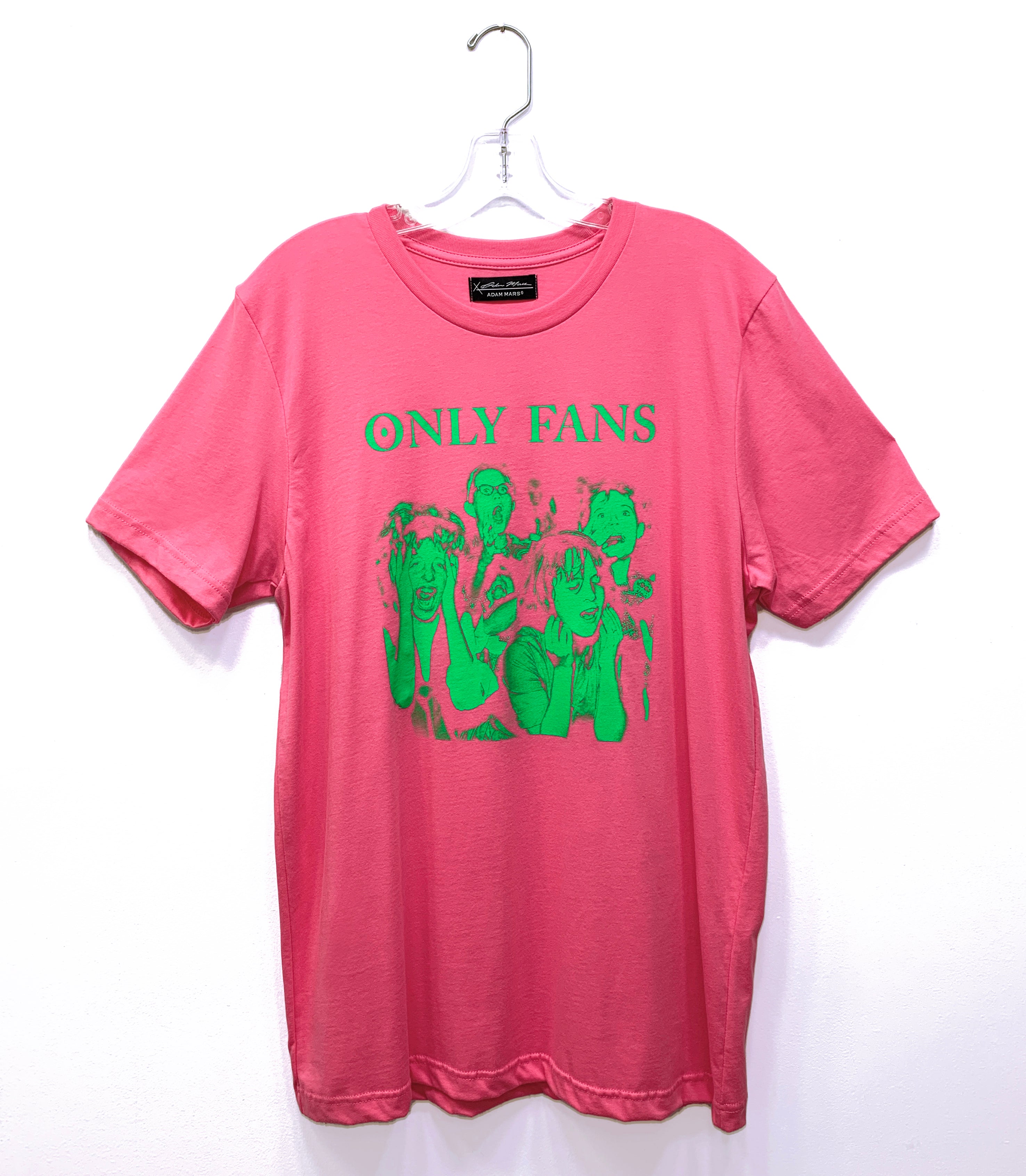 ONLY FANS T-SHIRT - PINK AND NEON GREEN - SIZE L – Adam Mars