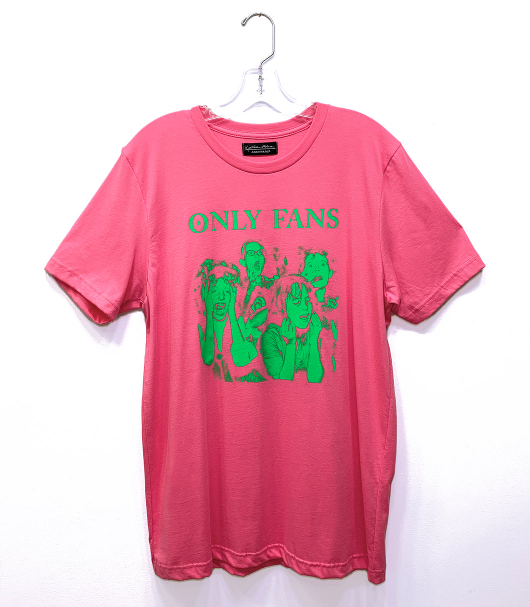 ONLY FANS T-SHIRT - PINK AND NEON GREEN - LARGE (UNISEX)